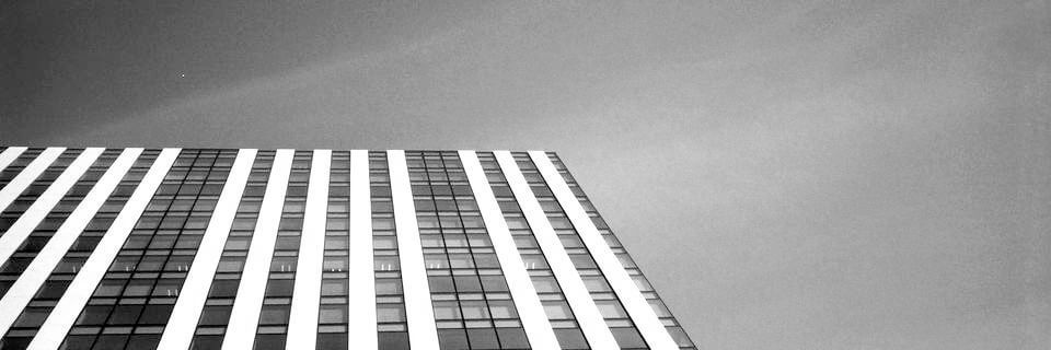 Office building, hand-developed on film
